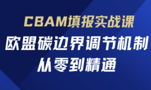 CBAM填报实战课，欧盟碳边界调节机制，从零到精通-网创在线