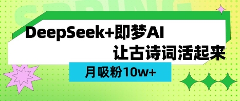 用DeepSeek做AI 古诗词视频，涨粉 10W+(保姆级教程)-网创在线