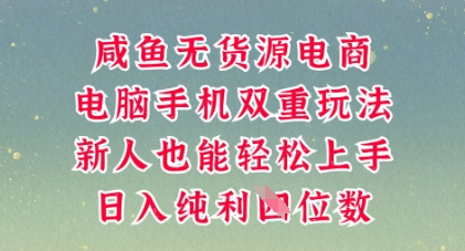 咸鱼无货源电商，多种运营方式，带你从零到一拿结果，可做代运营，也可软件一键发布【揭秘】-网创在线