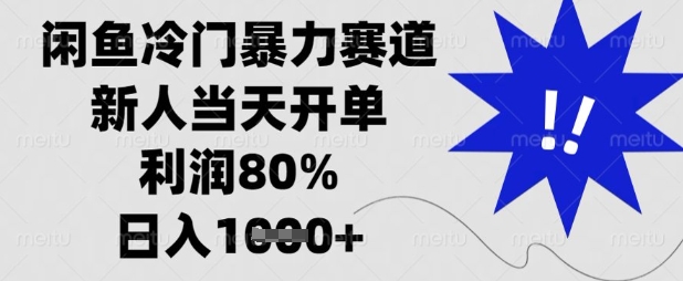 闲鱼冷门暴力赛道，新人当天开单，利润80%，日入数张【揭秘】-网创在线